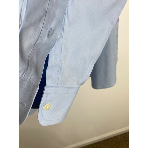 JOS A. BANK TRAVELER'S COLLECTION MEN'S LIGHT BLUE DRESS SHIRT SZ 17.5 - Picture 6 of 6